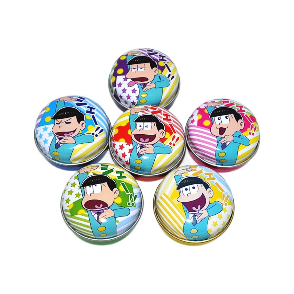 Custom printed round shape metal lip balm tin container for cosmetics creanm package