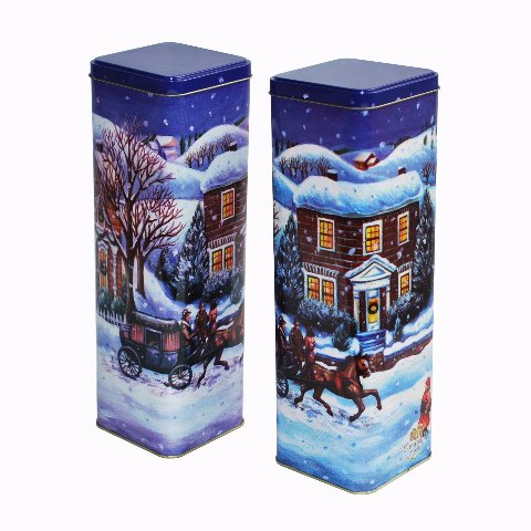 Factory price high quality square tin box for red wine bottle